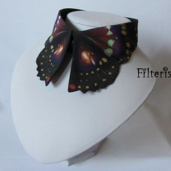 蝶々付け衿:オオムラサキ-トワイライト- 1枚目の画像