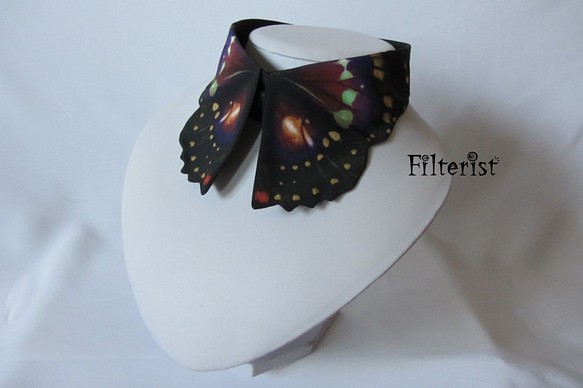 蝶々付け衿:オオムラサキ-トワイライト- 1枚目の画像