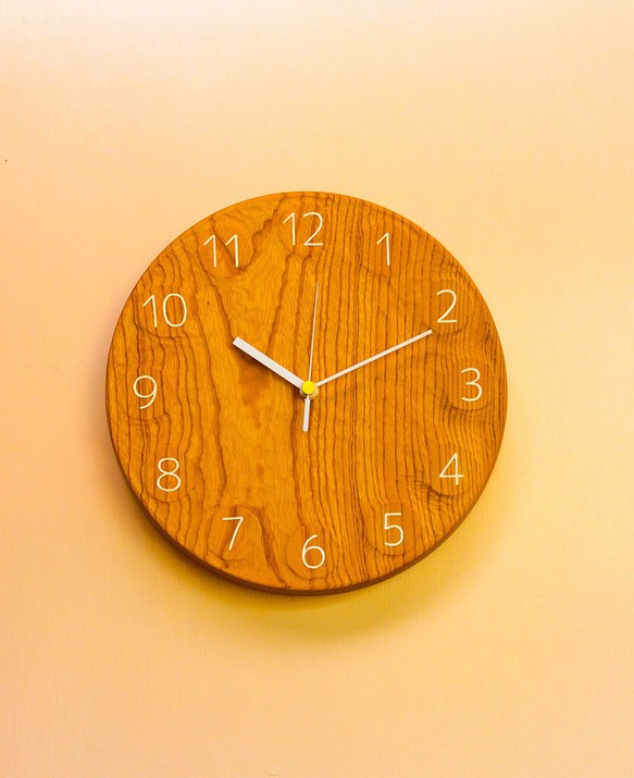 wall clock ケヤキ 無垢一枚板