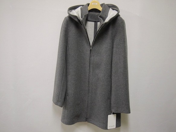 -W/RE- 002 雙拉鍊連帽雙領羊毛混紡大衣，製造成本 + 10% 第1張的照片