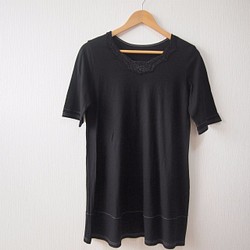 <女性M-L尺寸>黑染 100%棉質日本製上衣 第1張的照片