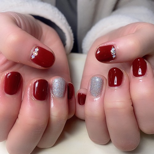 シンプルボルドーネイル ネイルチップ（つけ爪） SK.Nail 通販｜Creema 