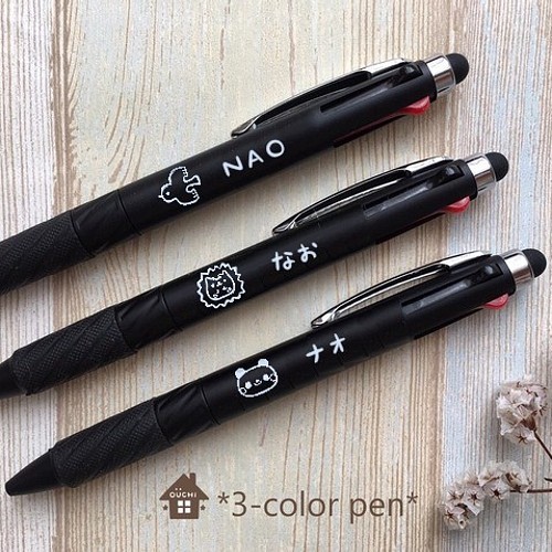 オーダーメイド*スマホタッチペン付き3色ボールペン ペン・筆記用具
