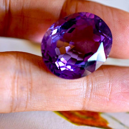 138 特売 上品 一点物 大粒 天然 アメジスト 楕円 アメシスト 紫水晶