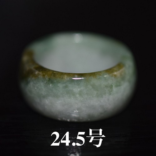 D83 年末感謝セール ビッグサイズ 24.5号 天然 A貨 翡翠 板指 広幅 ...