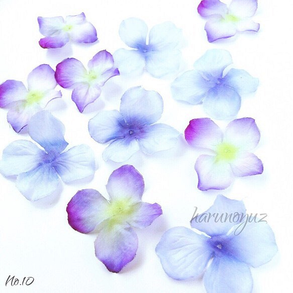 【大きいサイズ/10】アジサイの花びら〜ブルーパープルmix〜10枚