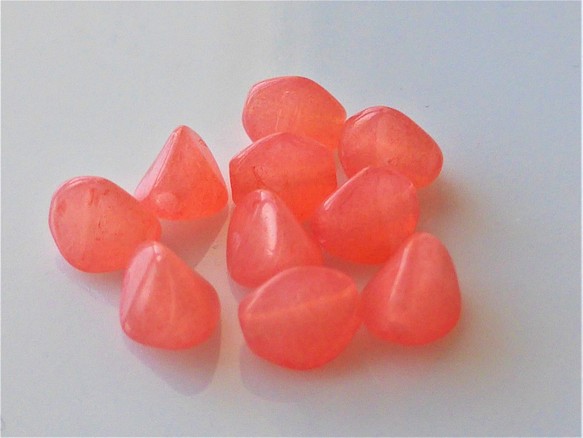 種子半透明粉色橙色捷克珠 10 顆捷克玻璃珠 第1張的照片