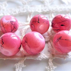 討價還價捷克珠捷克玻璃珠球粉紅色黑色8件 第1張的照片