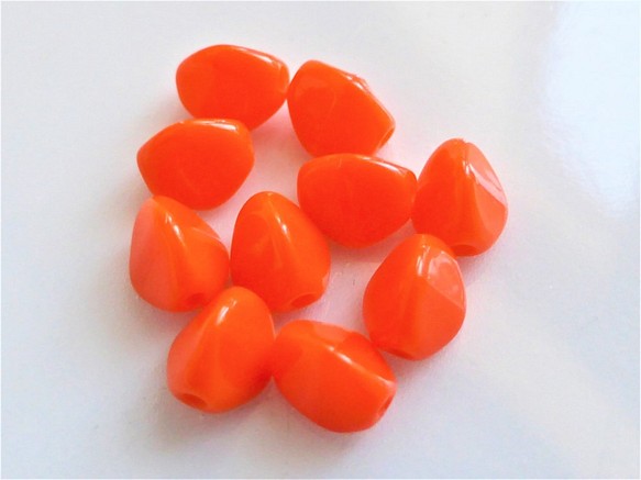 捷克珠子捷克玻璃珠品種橙色不透明10件 第1張的照片