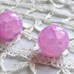 紫の地球　チェコビーズCzech Glass Beads２個 1枚目の画像