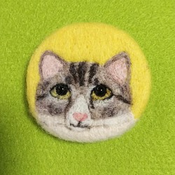 羊毛フェルト ブローチ  猫 1枚目の画像
