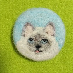 羊毛フェルト ブローチ 猫 ねこ ネコ 1枚目の画像