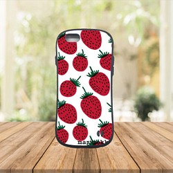 花柄スマホケース オーダーメイド フルーツ 人気  いちご イチゴ 可愛い iPhoneケース 1枚目の画像