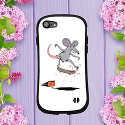 ネズミ アニマル カワイイ スマホケース かわいい iPhoneケース 可愛い スケボー 1枚目の画像