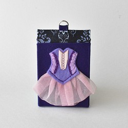 バレエパスケース【ピンク×紫】バレリーナへのプレゼントや発表会の贈り物、記念品に（pu05） 1枚目の画像
