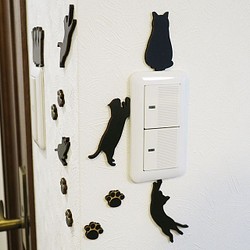 貓腳墊足跡木牆貼（黑色） 第1張的照片