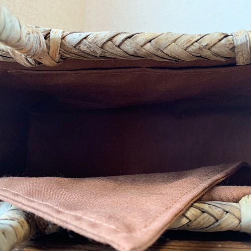 胡桃 胡桃籠バッグ 手作り クルミかごバッグ 網代編み くるみ表皮 内布