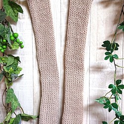 レッグウォーマー ウール100％ 手編み　やっぱりウールは肌触りが良く暖かい！K470 1枚目の画像