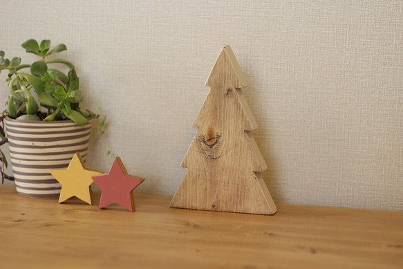 木製クリスマスツリー 本格派ま オブジェ ブラウン