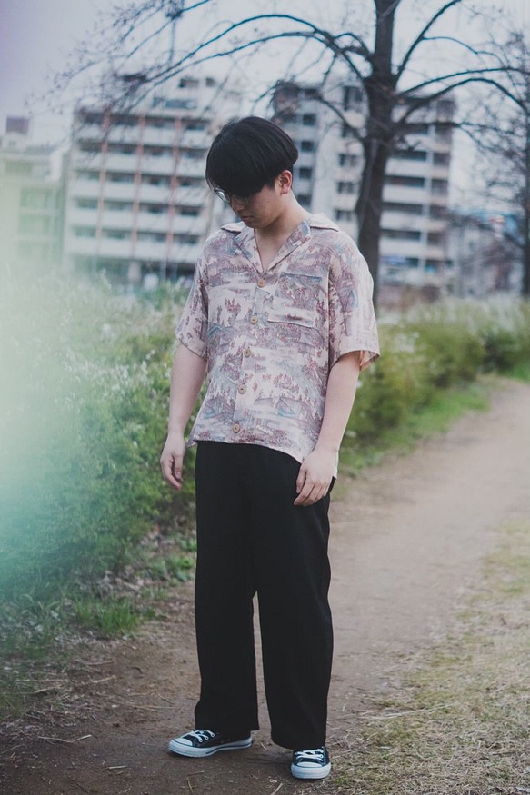 Kimono aloha shirt short sleeve 半袖 アロハシャツ 着物リメイク