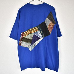 Remake patchwork Tshirt 着物リメイク　古着リメイク　パッチワークTシャツ 1枚目の画像