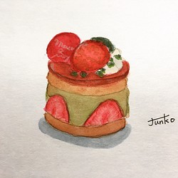 イチゴとピスタチオのケーキ 1枚目の画像