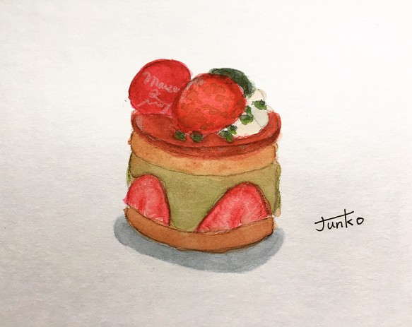 イチゴとピスタチオのケーキ 1枚目の画像