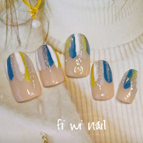 Paintedfrench ネイルチップ004 ぬりかけ 塗りかけ ブルー ネイルチップ ネイルシール Fi Wi Nail 通販 Creema クリーマ ハンドメイド 手作り クラフト作品の販売サイト