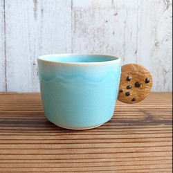 チョコチップクッキーマグカップ  ホワイト/空色 1枚目の画像