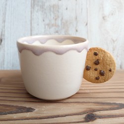 チョコチップクッキーマグカップ　ホワイト/ピンク 1枚目の画像