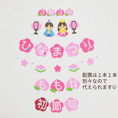 ひな祭り 壁面 飾り フェルト 初節句 桃の節句 ガーランド 可愛い お祝い お昼寝アート 寝相アート 雑貨 その他 Haru 59 通販 Creema クリーマ ハンドメイド 手作り クラフト作品の販売サイト