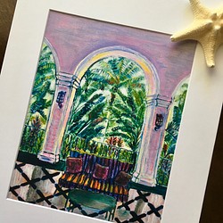再販【ハワイからの送料無料】ピンクパレスの中庭 1枚目の画像