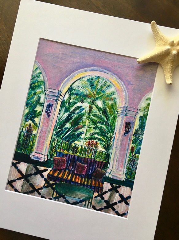再販【ハワイからの送料無料】ピンクパレスの中庭 1枚目の画像