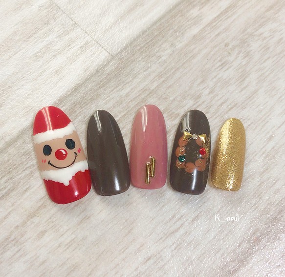 可愛いいサンタくんクリスマスネイル その他ファッション K Nail 通販 Creema クリーマ ハンドメイド 手作り クラフト作品の販売サイト