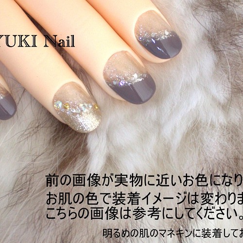 秋冬斜めフレンチ ネイル 上品 華やか シンプル 綺麗 ジェル ネイルチップ ネイルシール Yuki Nail 通販 Creema クリーマ ハンドメイド 手作り クラフト作品の販売サイト