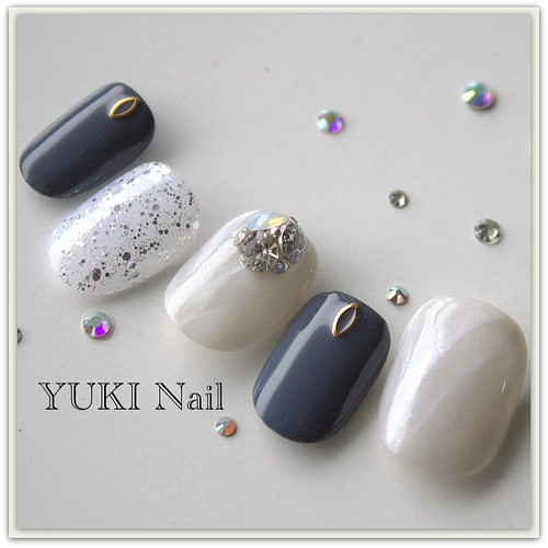 公式格安 Nail A 蝶 ブルー 紫陽花 Vカットストーン ネイルチップ ネイルチップ