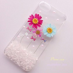 iPhone6/6sケース♡flower family押し花iPhoneケース 1枚目の画像