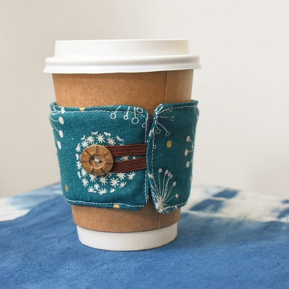 咖啡杯套-和藍綠花火 第1張的照片