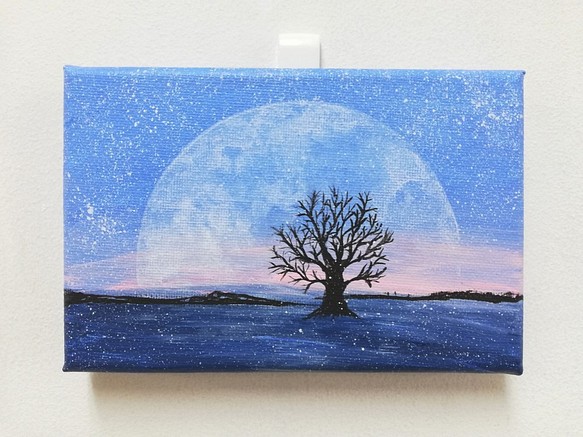 アクリル画 原画「小さな月夜の木」