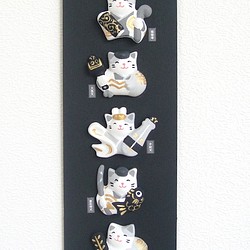 七福神猫　モノトーンシリーズ　Ｇミケ-03（ブラックベース） 1枚目の画像