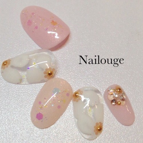 本セット 送料込 クリア花柄ネイル ネイルチップ ネイルシール Nailouge 通販 Creema クリーマ ハンドメイド 手作り クラフト作品の販売サイト