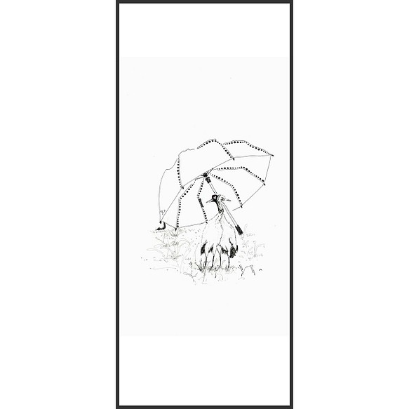 插畫作品 黑頸鶴系列 - 小幸福｜牆壁掛飾｜畫框 相框｜鋁框 第1張的照片