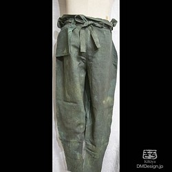 （F）手染め一点ものファンタジーウェア「あのズボン／緑」(2-011)／LarpLus wear 1枚目の画像