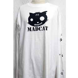プリント長袖Tシャツ「MADCAT」黒猫（受注生産品）サイズS〜XL 1枚目の画像