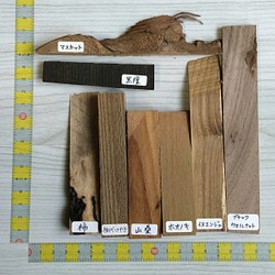 ◍8種8個『黒褐色setダークトーン＋朴』送料込：色々樹種・木材端材セット  日本の木世界の木 ss_20011 1枚目の画像