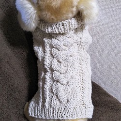 M・Sサイズ・ベージュコットンブークレイ爽やかなセーター出来ました❗ 1枚目の画像