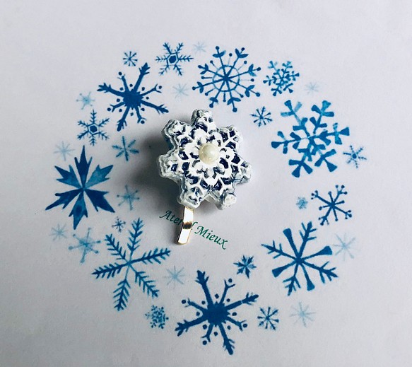 雪の結晶のポニーフック 1枚目の画像