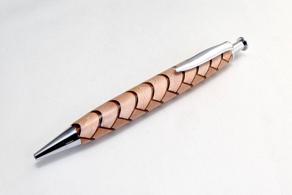 (特注)【寄木】手作り木製ボールペン クリッカブル パーカー替芯 1枚目の画像