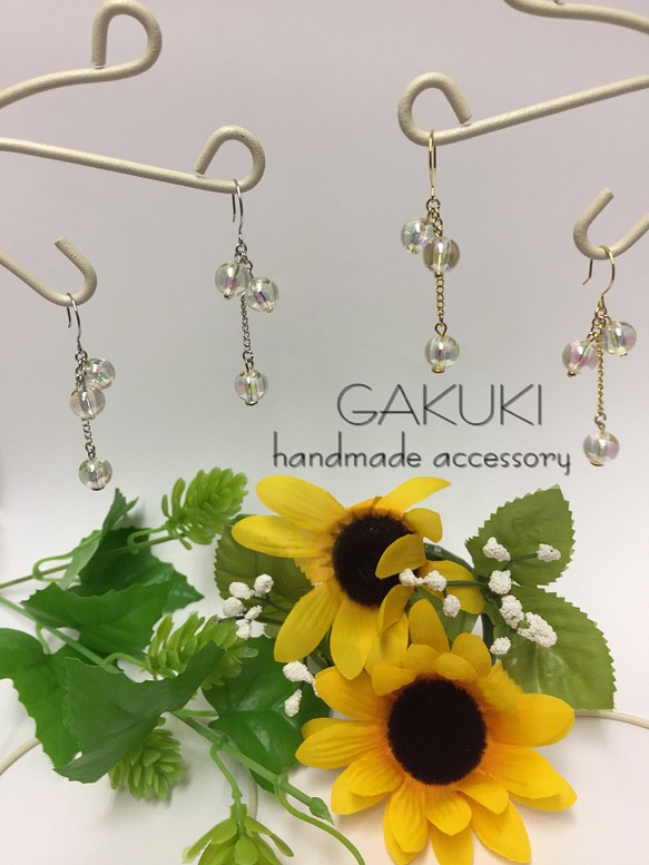 ふわふわしゃぼん玉ピアス♡ ピアス（フック・チェーン） GAKUKI 通販