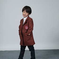 ウールヘリンボーンのワッペン付スクールコート（子供服）- T.I.P 6枚目の画像